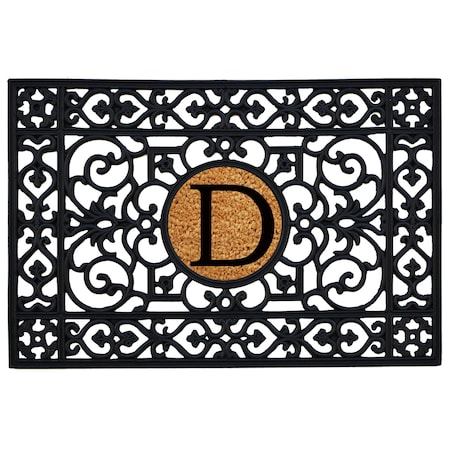 Calloway Mills Monogram Insert Door Mat, Black, Natural, 24 in W x 36 in L 160012436D